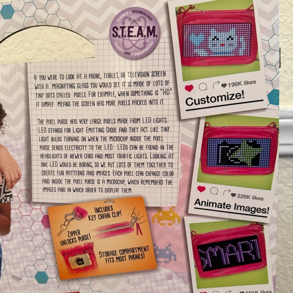 Project Mc2 Pixel Purse Pink Medium Interactive Electronic Purse iOS Android - Picture 8 of 9